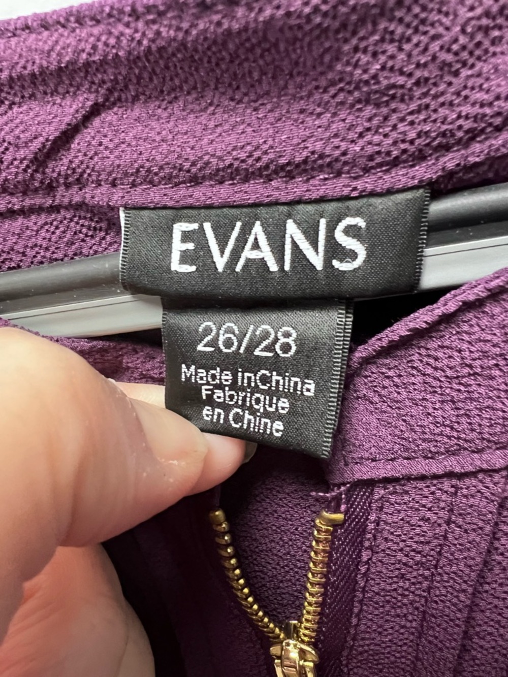 Evans Purple Zip Pintuck Shirt Plus-Size Plum Blouse Gold Zipper & Buttons - Picture 10 of 16